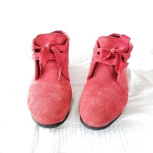 Vintage Red Suede Keds Booties